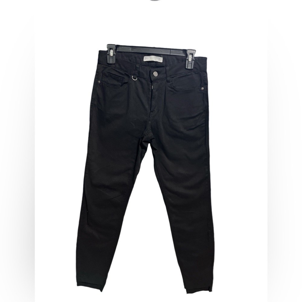 Zara Woman Size 4 black High Rise Jeans Raw Hem 
Denim
Zara